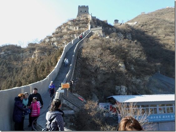 walking along the great wall of china