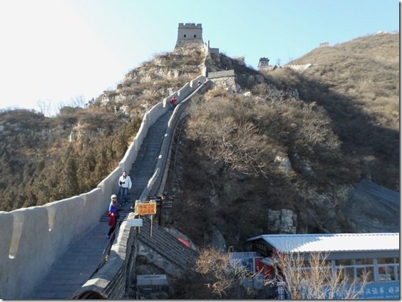 walking along the great wall of china