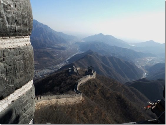 walking on the great walll of china