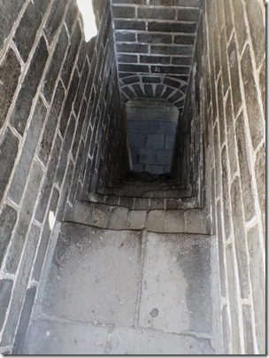 stairs at the top tower of the great wall of china