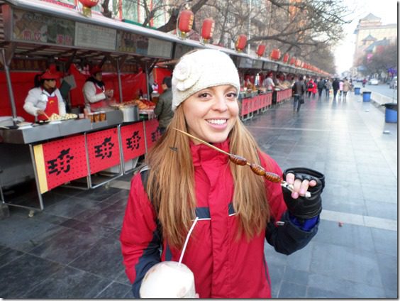 food blogger eating bugs in china