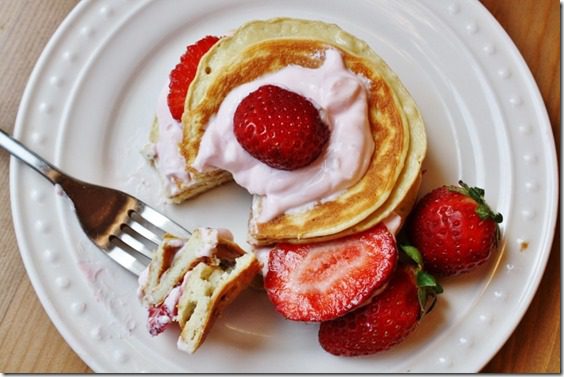 Strawberry Shortcake Protein Pancakes