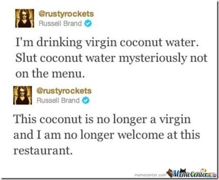 coconut water russel brand tweet