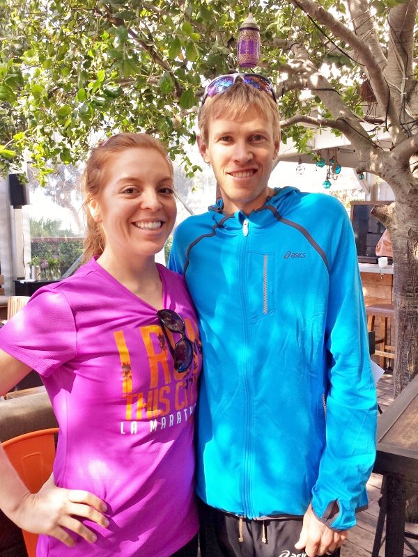 monica and ryan hall before la marathon run (600x800)