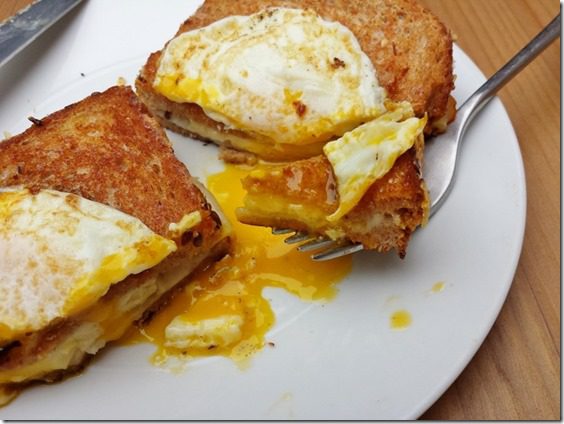 Grilled Cheese Topped with Egg