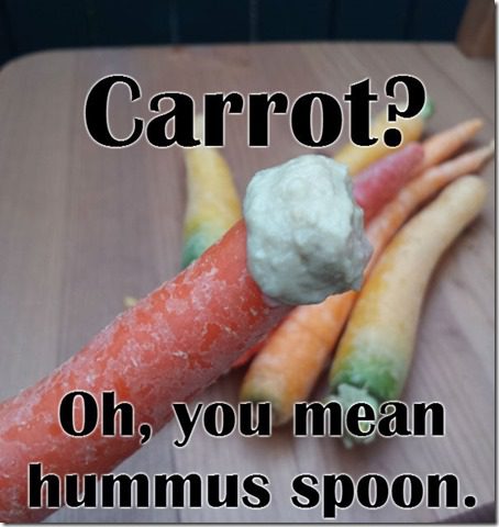 carrots hummus spoon