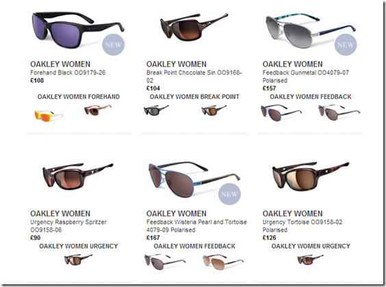 types of oakleys