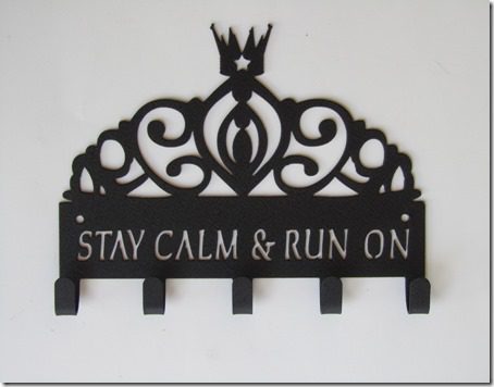 stay calm and run on medal hanger