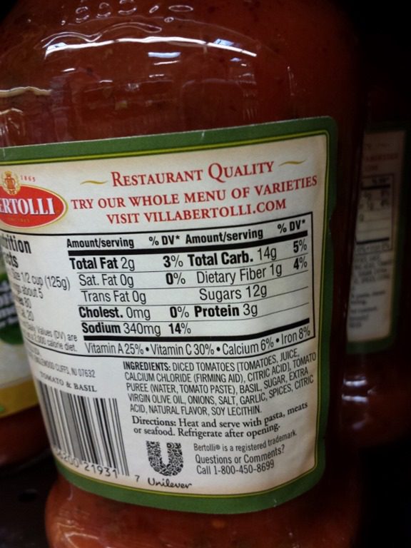 Prego Sauce Nutrition Label Pensandpieces