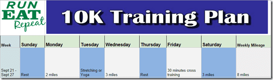 10k training plan week 1