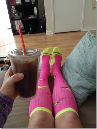 relaxing after half marathon with procompression (600x800)