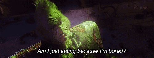 bored eating grinch