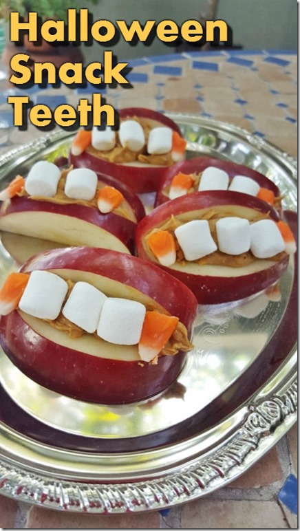 healthy halloween apple mouth teeth