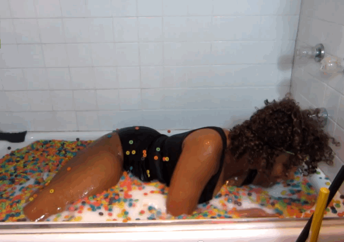 bathtub of cereal