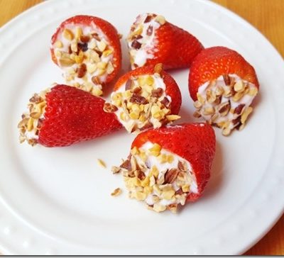 Yogurt Stuffed Strawberries