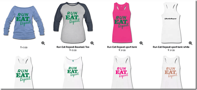 Run Eat Repeat blog t shirts