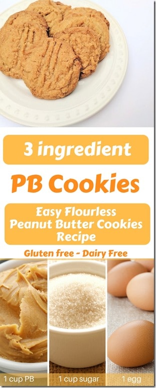 3 ingredient peanut butter cookies recipe