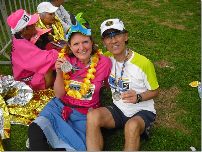 Lisa and Shin at the Jerusalem Marathon