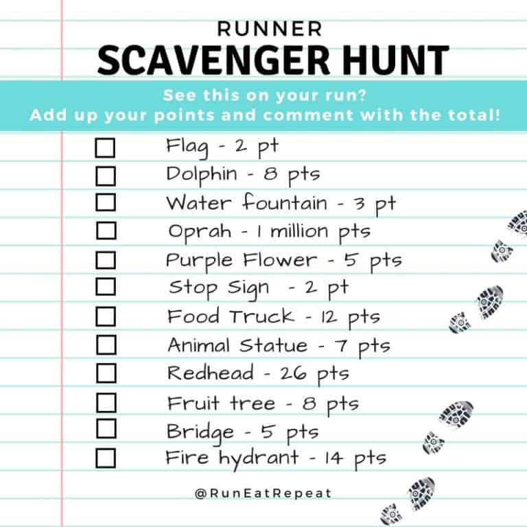 Running Scavenger Hunt - Run Eat Repeat