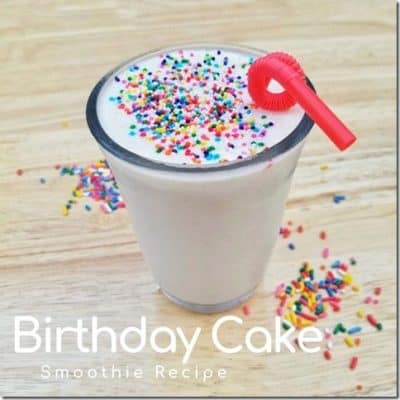Birthday Cake Smoothie Recipe with yogurt and sprinkles
