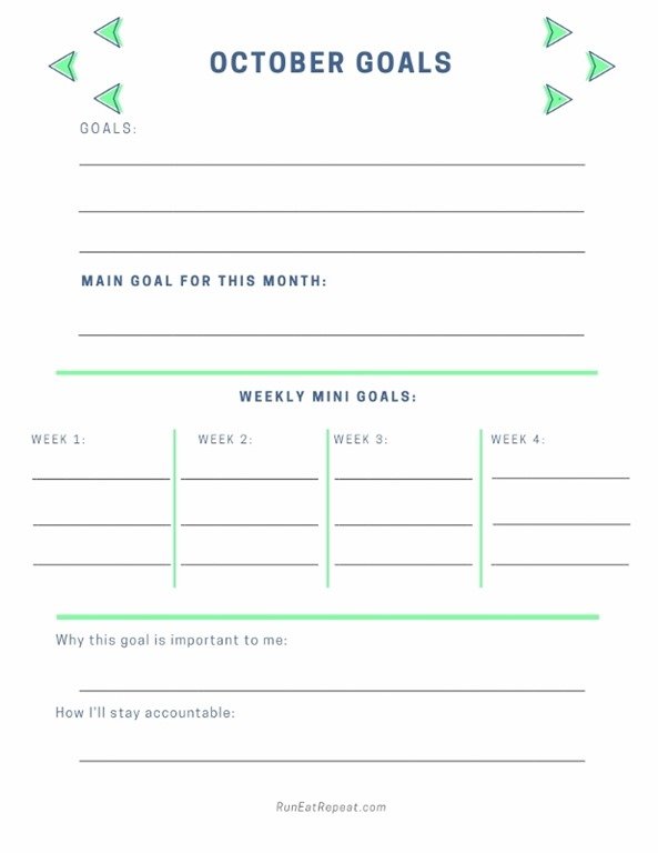 October Goals Planner–free printable monthly goal setting worksheet ...