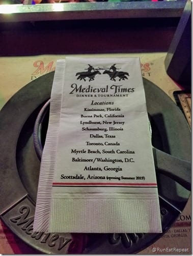 in medieval times menu