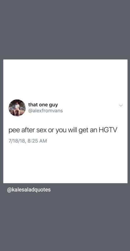 pee after or you get hgtv
