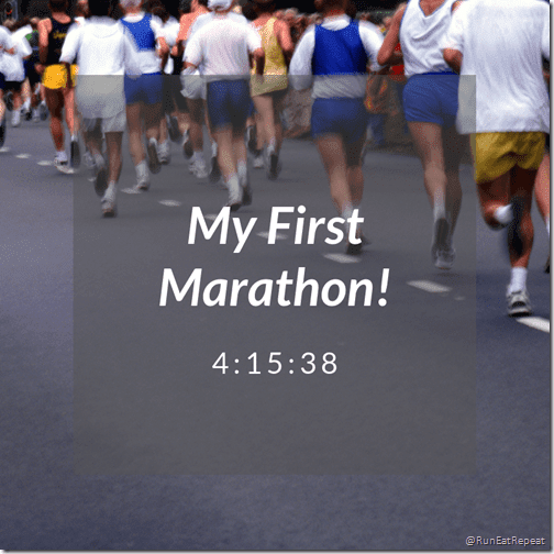 my first marathon time Surf City Marathon