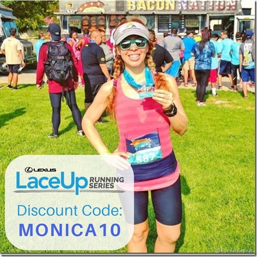 Lace Up Running half marathon 10k 5k discount code MONICA10
