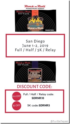 RnR San Diego Marathon Half Discount Code 2019