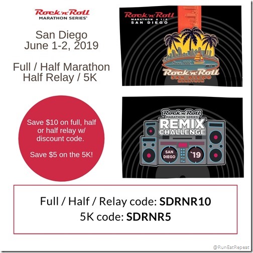 Rock N Roll San Diego Marathon Half Marathon 5K Relay Discount Code 2019