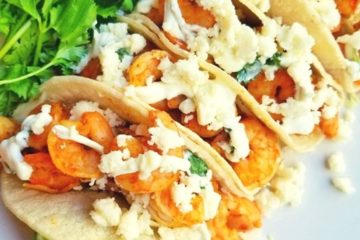 Sheet Pan Shrimp Tacos with Creamy Cilantro Sauce Sheet Pan Shrimp Tacos with Creamy Cilantro Sauce