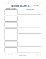 Running Planner with Day and Weather free printable - Run Eat Repeat
