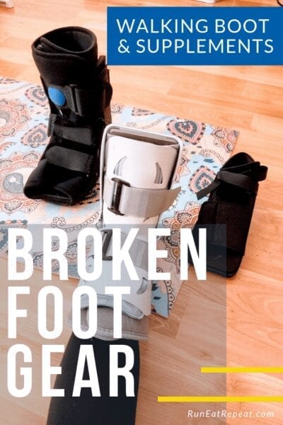 Broken foot boot and supplements