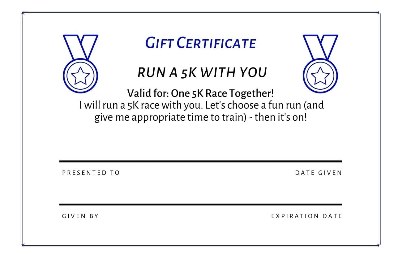 Gift Certificates for Runners - FREE Printable of 11 Different Options! - Run Eat Repeat