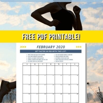 February Calendar for Runners with Faster Tips