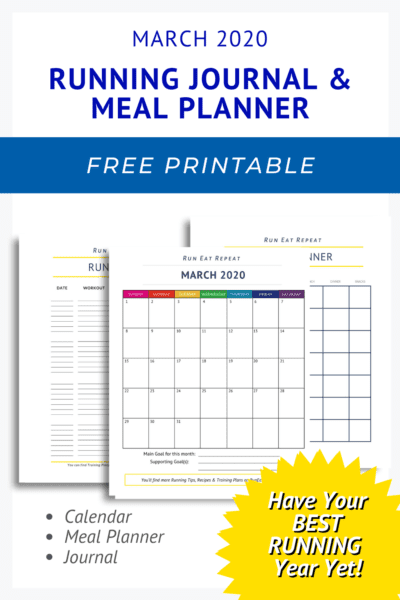 march meal planner journal for runners free printable pdf run eat repeat