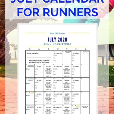 Running Journal Calendar – July 2020 free printable