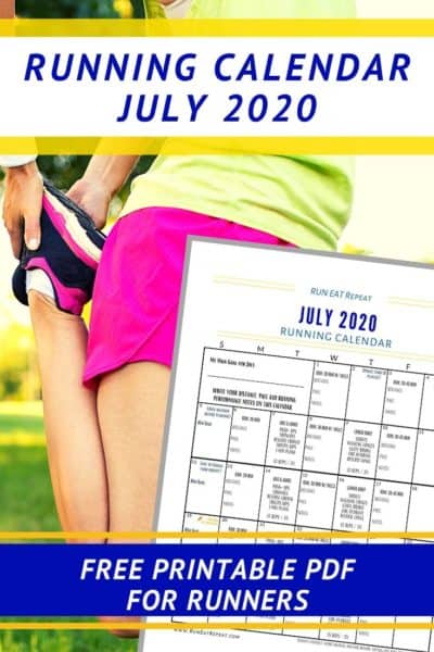 July Running Workout Calendar Journal 