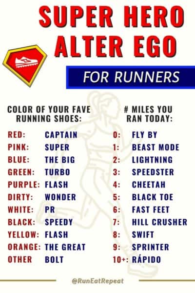 Running Super Hero Nickname