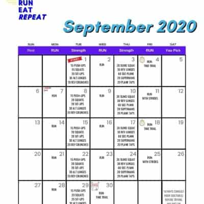 Running for Fitness Calendar – September 2020
