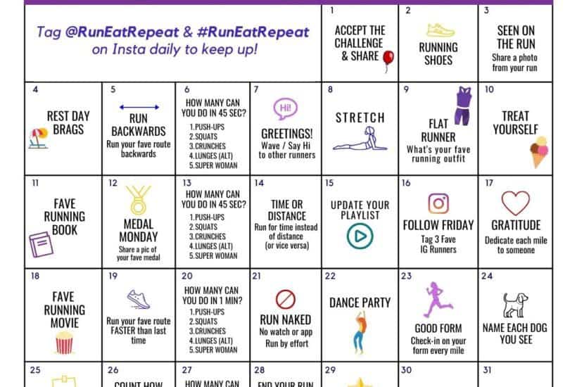 Fun RUN challenge Instagram @RunEatRepeat
