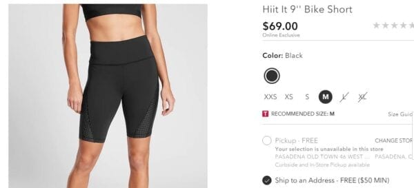 athleta bike shorts