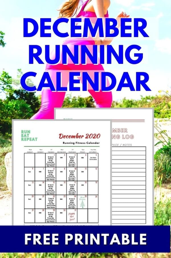 December Running Calendar FREE Printable Workout Planner Run Eat Repeat