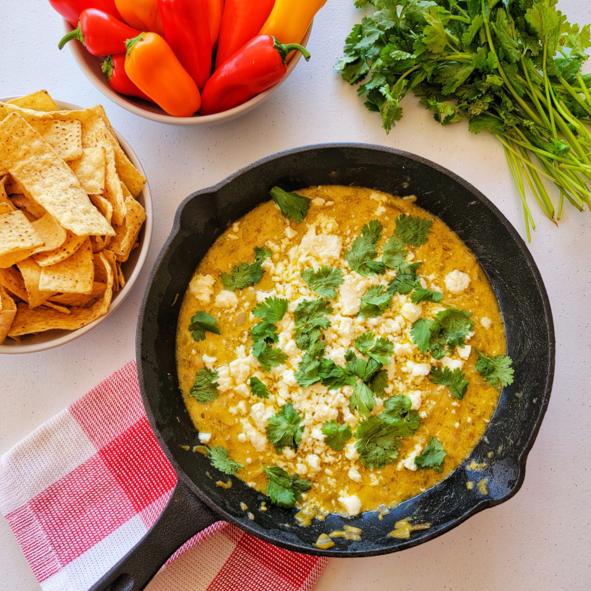 Easy Green Chile Queso Recipe - Run Eat Repeat