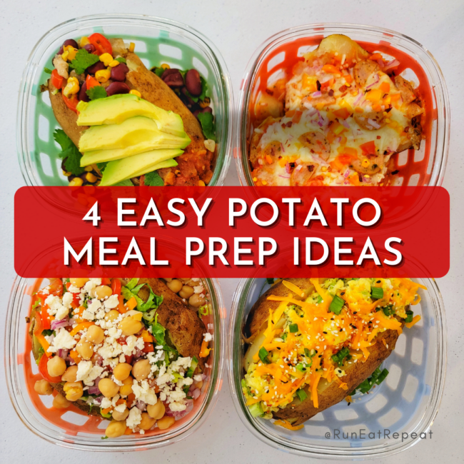 Baked Potato Meal Prep 4 Ways Run Eat Repeat