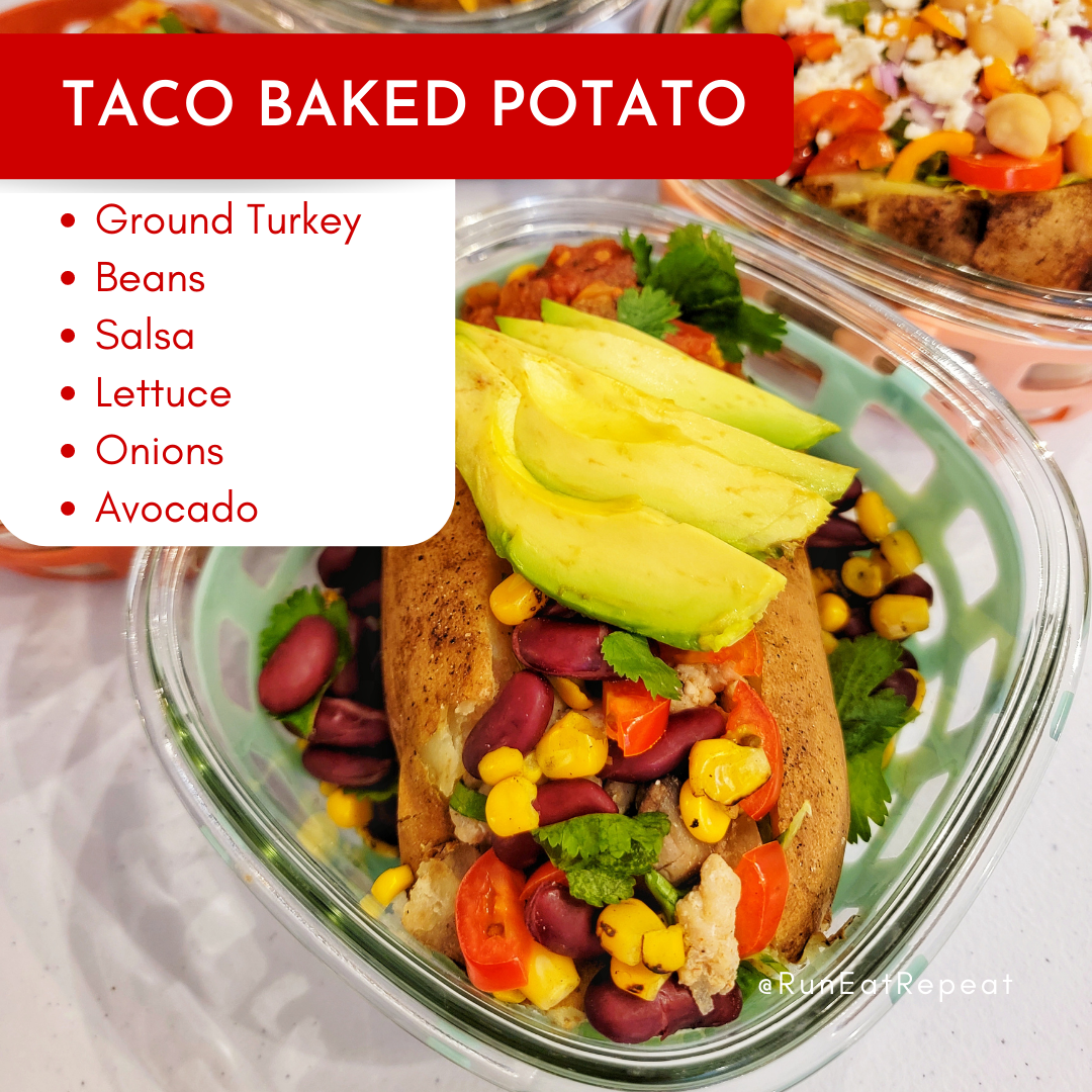 Baked Potato Meal Prep - 4 Ways - Run Eat Repeat