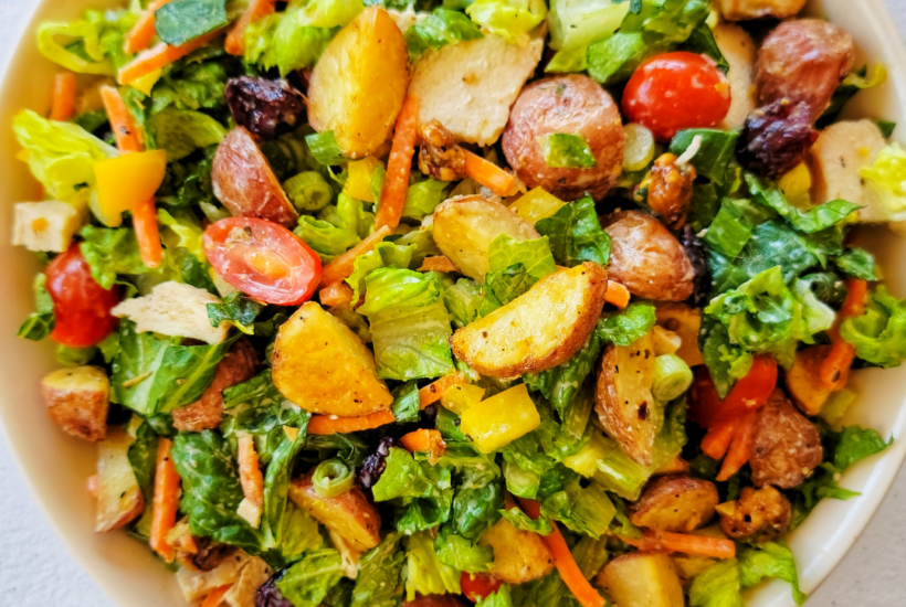Ultimate Chopped Salad w Roasted Potatoes Recipe.
