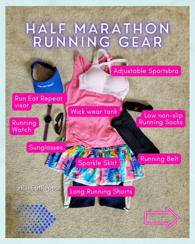 What I wore to the half marathon running gear