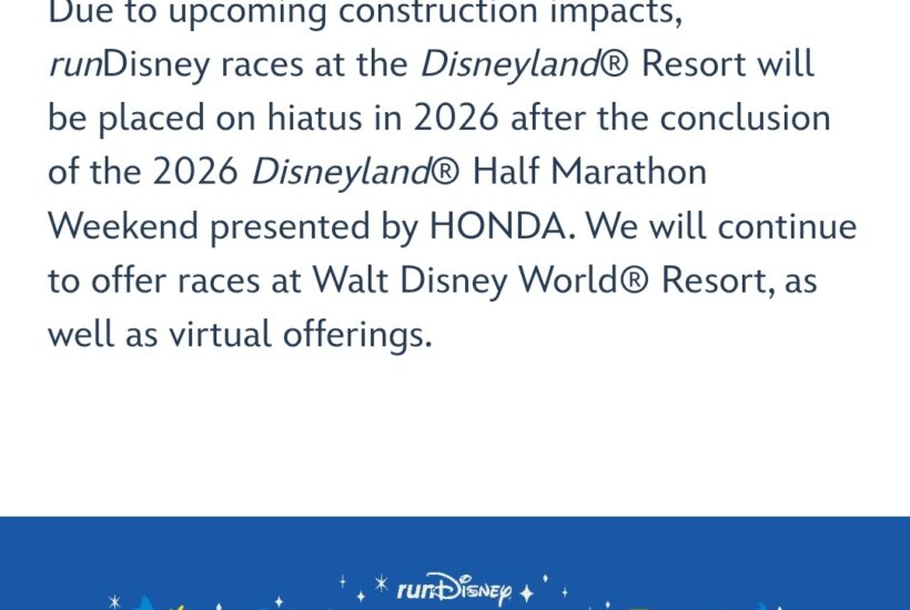 Disneyland Half Marathon Race Announcement 2026